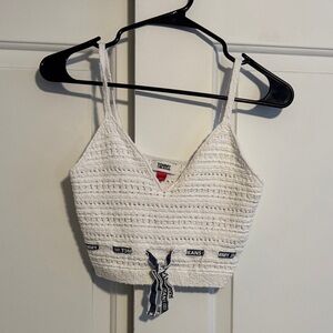 Tommy Hilfiger Textured White Crop Top